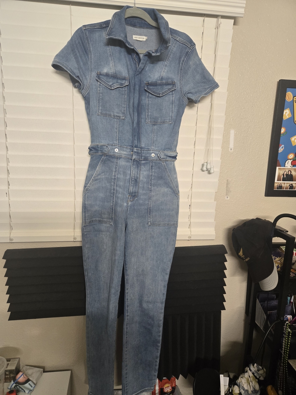 Good American Light Blue Denim Jumpsuit Overalls